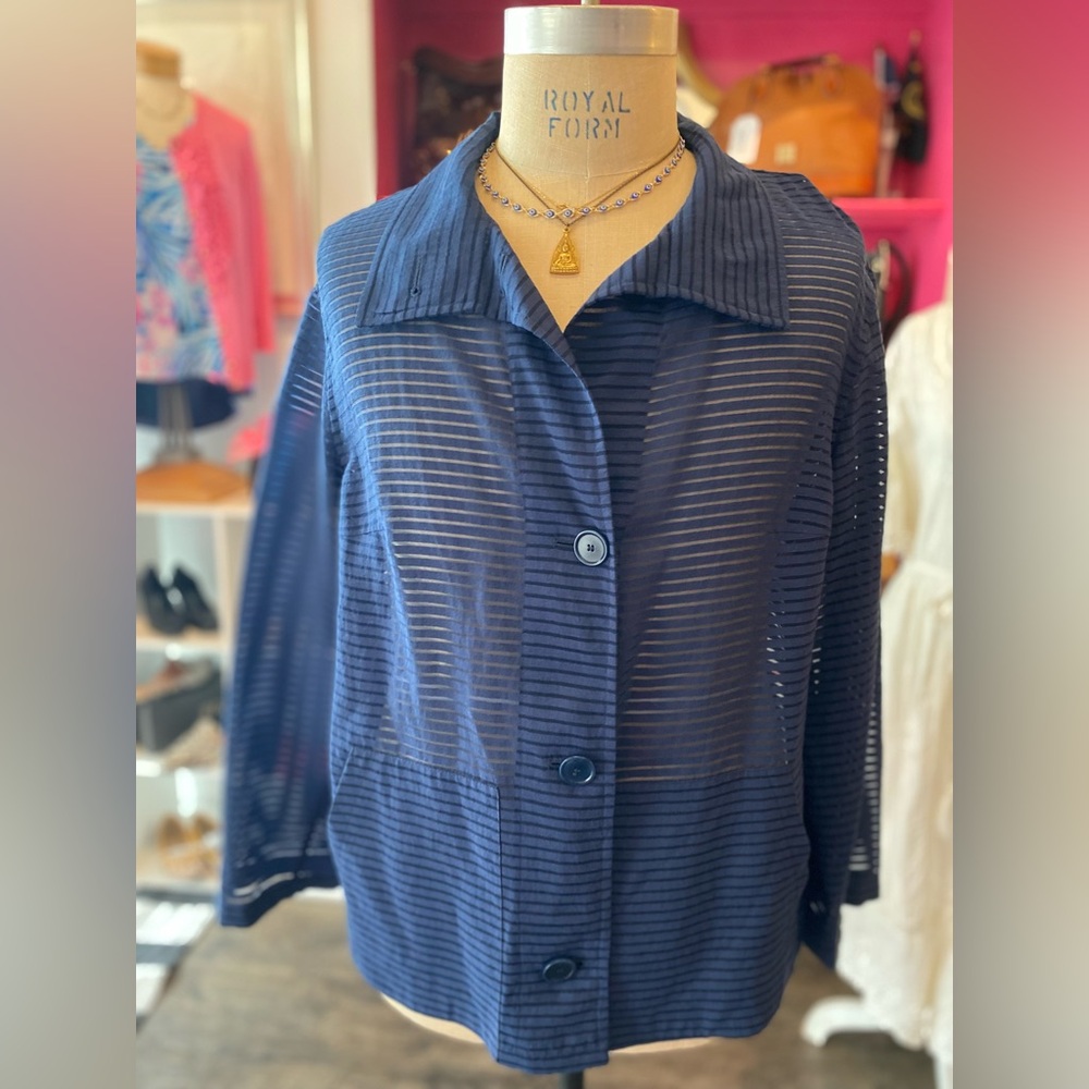 Akris Punto blue jacket size 14